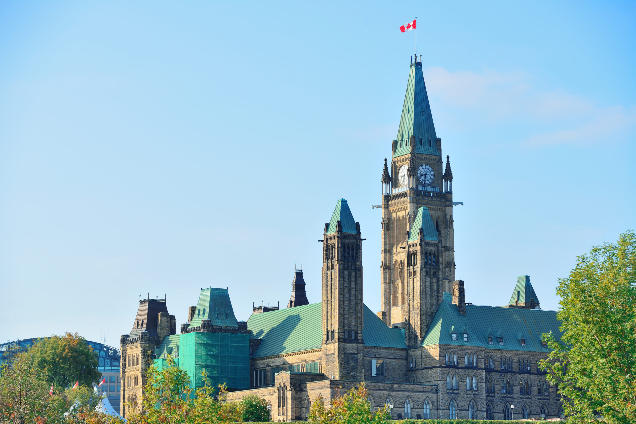 Parliament Hill building closeup in Ottawa, Canada